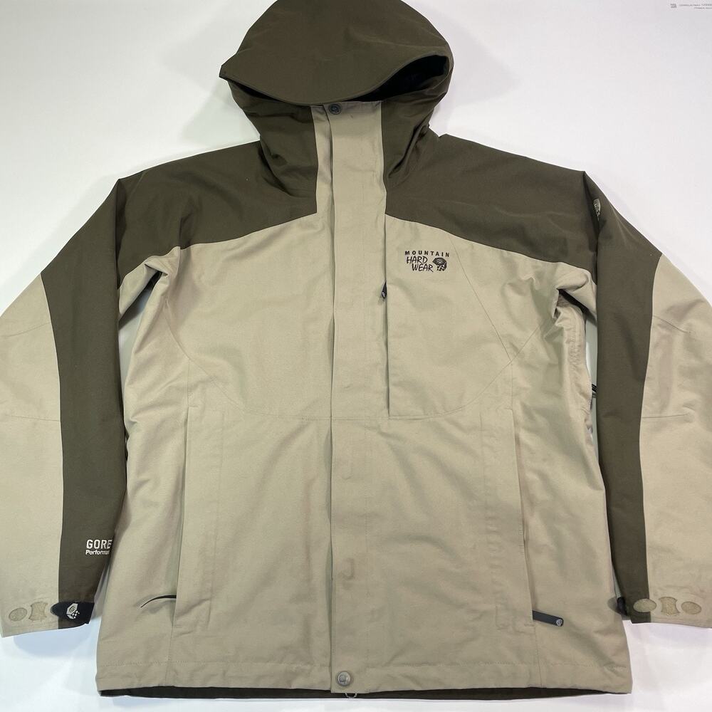 Mountain Hardwear Goretex Rain Jacket Men’s Large Hooded Zip Up Pockets
